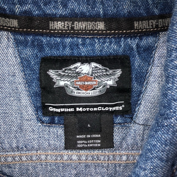 Harley-Davidson Blue Denim Vest - Picture 3 of 7